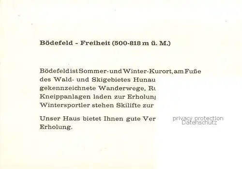 AK / Ansichtskarte  Boedefeld Cafe Hunaustube Wassertretanlage Panorama Viehauftrieb Schlepplift Boedefeld
