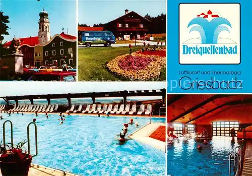 AK / Ansichtskarte  Griesbach_Rottal Dreiquellenbad Frei und Hallenbad Park Griesbach Rottal