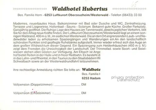 AK / Ansichtskarte 73837328 Oberzeuzheim Waldhotel Hubertus Oberzeuzheim