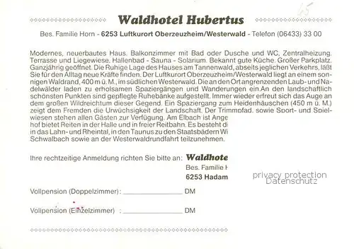 AK / Ansichtskarte  Oberzeuzheim Waldhotel Hubertus Oberzeuzheim