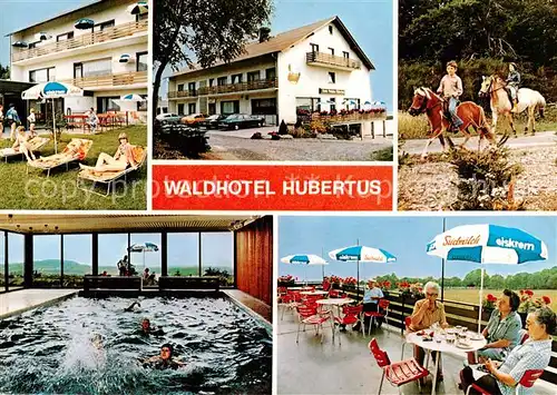 AK / Ansichtskarte  Oberzeuzheim Waldhotel Hubertus Liegewiese Ponyreiten Hallenbad Terrasse Oberzeuzheim