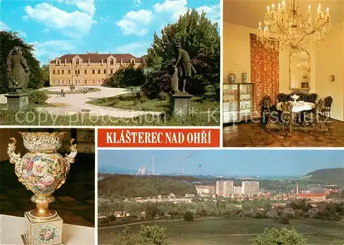 AK / Ansichtskarte 73837410 Klasterec_nad_Ohri_CZ Zamek Interier zamku Vaza z let Celkovy pohled na mesto 