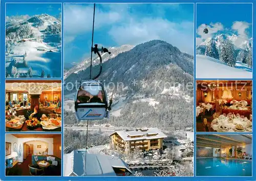 AK / Ansichtskarte 73837426 St_Johann_Pongau Hotel Berghof Rettenwanger Gastraeume Hallenbad Gondelbahn St_Johann_Pongau