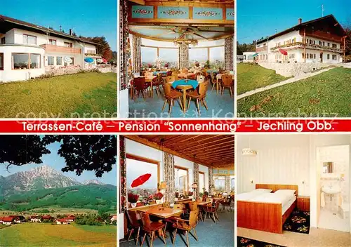 AK / Ansichtskarte 73837479 Jechling Terrassen Cafe Pension Sonnenhang Gastraeume Zimmer Panorama Jechling