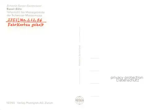 AK / Ansichtskarte  Basel_BS Teilansicht der Messegebaeude der Schweizer Mustermesse Basel_BS