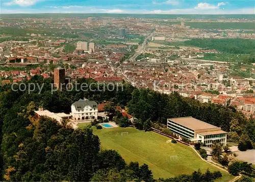 AK / Ansichtskarte  Karlsruhe_Baden Sportschule Schoeneck das Bad Fussballverbandes Fliegeraufnahme Karlsruhe_Baden