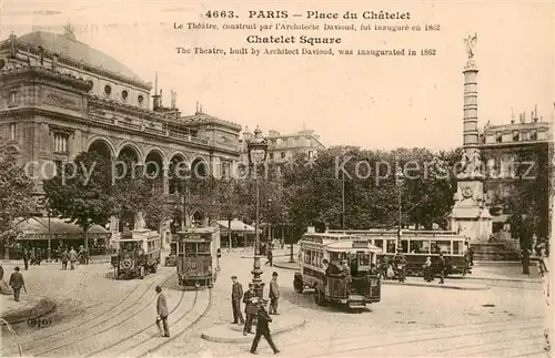 AK / Ansichtskarte Strassenbahn Paris Chatelet Square 