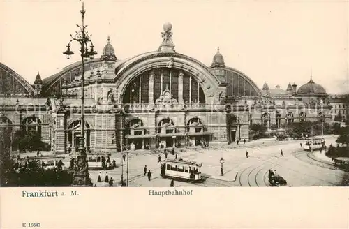 AK / Ansichtskarte Strassenbahn Frankfurt a. M. Hauptbahnhof 