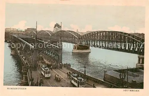 AK / Ansichtskarte Strassenbahn Rotterdam Maasbruggen 