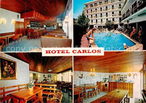 AK / Ansichtskarte Canet_de_Mar Hotel Carlos Bar Gastraeume Pool Canet_de_Mar