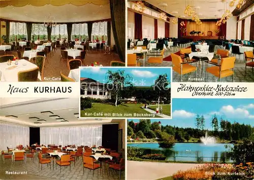 AK / Ansichtskarte Hahnenklee Bockswiese_Harz Neues Kurhaus Kurcafe Bocksbergblick Kursaal Restaurant Kurteich Hahnenklee Bockswiese