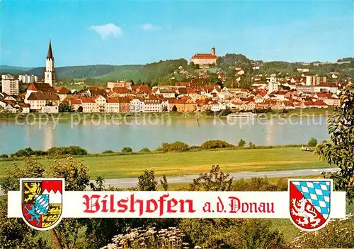 AK / Ansichtskarte Vilshofen_Donau Stadtansicht mit Kloster Schweiklberg Vilshofen Donau