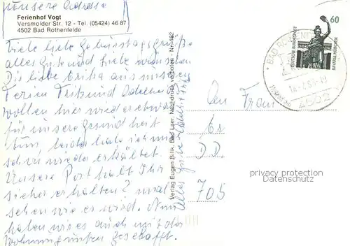 AK / Ansichtskarte Bad_Rothenfelde Ferienhof Vogt Kaminzimmer Stube Garten Bad_Rothenfelde