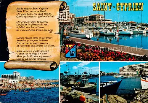 AK / Ansichtskarte Saint Cyprien_66_Plage Divers aspects du port et la plage 