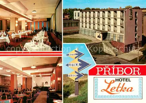 AK / Ansichtskarte Pribor_Freiberg_Maehren_CZ Hotel Letka Speisesaal Bar 