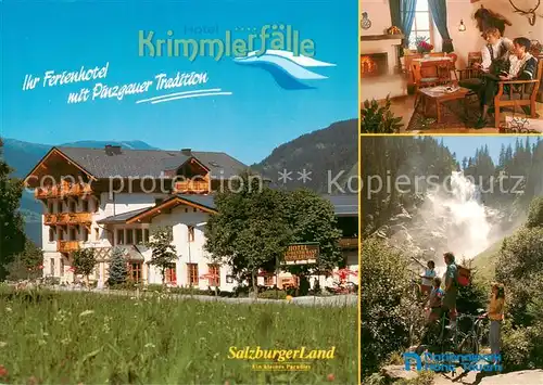 AK / Ansichtskarte Krimml_Pinzgau_AT Hotel Krimmlerfaelle Kaminzimmer Wasserfall 