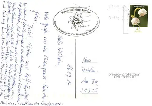 AK / Ansichtskarte Hochrieshuette_Hochriesshuette_1569m_Rosenheim Ansicht 