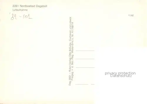 AK / Ansichtskarte Dagebuell Fliegeraufnahme Dagebuell