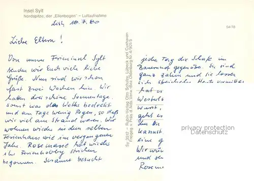 AK / Ansichtskarte Insel_Sylt Nordspitze der Ellenbogen Fliegeraufnahme Insel_Sylt