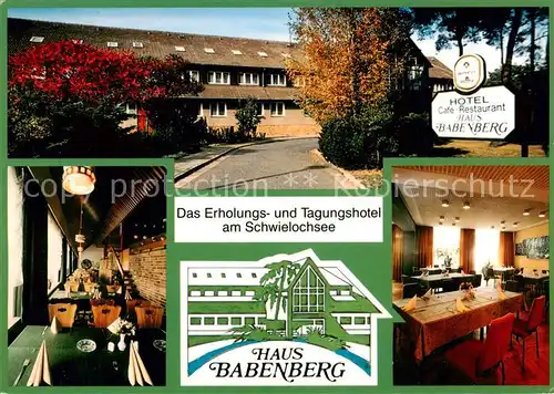 AK / Ansichtskarte Schwielochsee Hotel Cafe Restaurant Haus Babenberg Gastraeume Schwielochsee