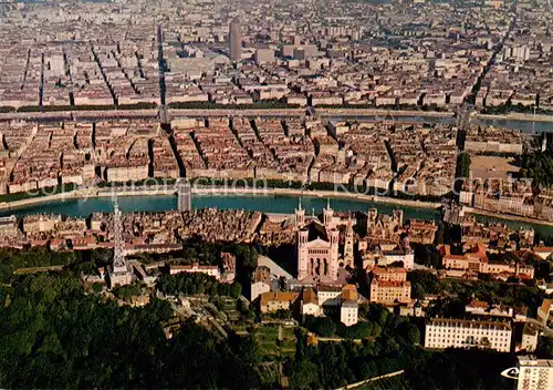 AK / Ansichtskarte Lyon_69_Rhone Fourviere La Saone le Rhone Vue aerienne 