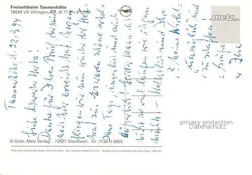 AK / Ansichtskarte Villingen_ Schwenningen Freizeitheim Tannenhoehe 