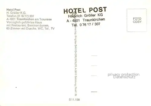 AK / Ansichtskarte Traunkirchen_AT Hotel Post Traunseepartie 