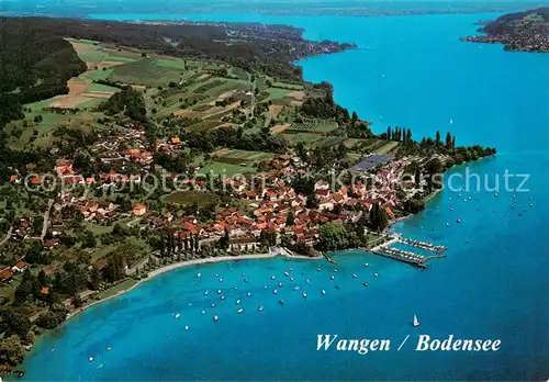 AK / Ansichtskarte Wangen_Bodensee Fliegeraufnahme mit Untersee Wangen Bodensee
