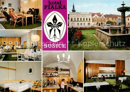 AK / Ansichtskarte Susice_Schuettenhofen_CZ Hotel Fialka Gastraeume Zimmer Brunnen 