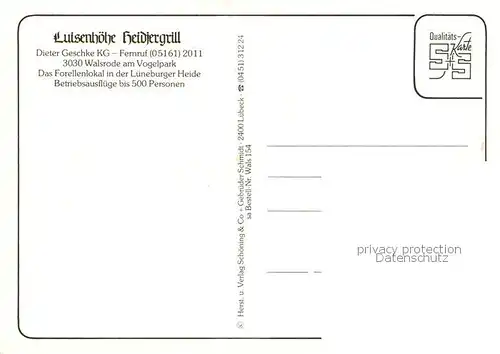 AK / Ansichtskarte Walsrode_Lueneburger_Heide Luisenhoehe Heidjergrill Vogelpark Fontaene Walsrode_Lueneburger_Heide