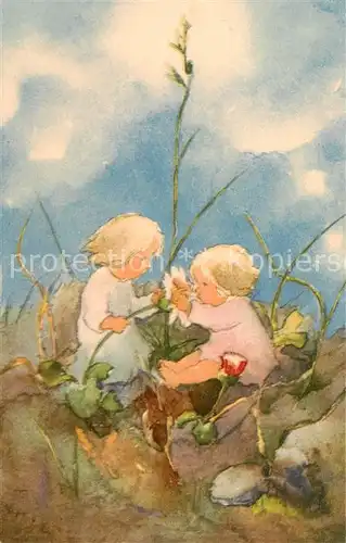 AK / Ansichtskarte  Kinder_Child_Enfants Litho Kinder Bluemen 