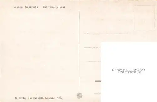 AK / Ansichtskarte  Dampfer_Seitenrad Luzern Seebruecke Schweizerhofquai 