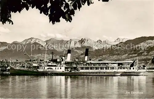 AK / Ansichtskarte  Dampfer_Seitenrad Stadtz Rapperswil Am Zuerichsee 