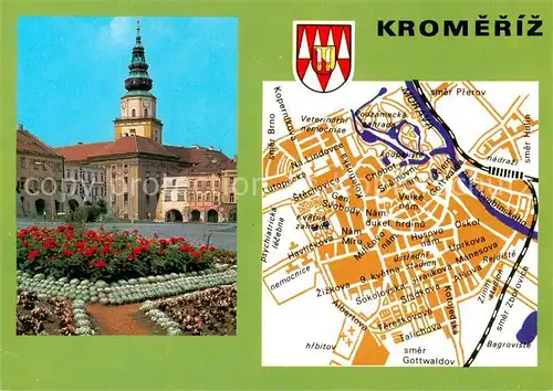 AK / Ansichtskarte 73837988 Kromeriz_Kremsier_CZ Velke namesti se zamkem Platz Innenstadt Stadtplan 