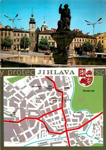 AK / Ansichtskarte 73837989 Jihlava_Iglau_CZ Namesti Miru Platz Innenstadt Stadtplan 