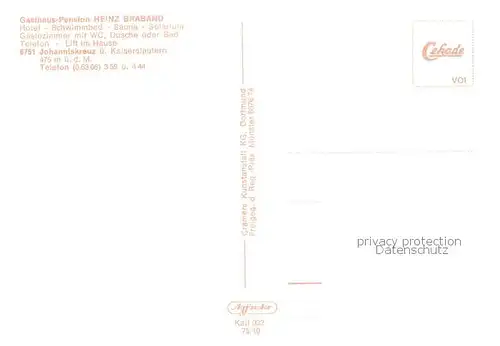 AK / Ansichtskarte  Johanniskreuz_Trippstadt Gasthaus Pension Heinz Braband 