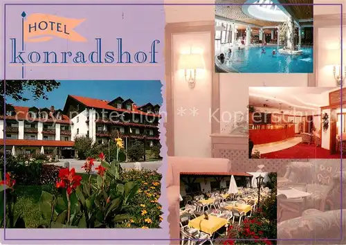 AK / Ansichtskarte 73838012 Bad_Griesbach_Rottal Hotel Konradshof Hallenbad Rezeption Restaurant Terrasse Bad_Griesbach_Rottal