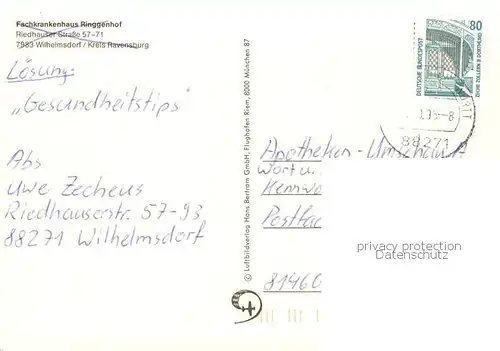 AK / Ansichtskarte  Wilhelmsdorf_Wuerttemberg Fliegeraufnahme Wilhelmsdorf Wuerttemberg