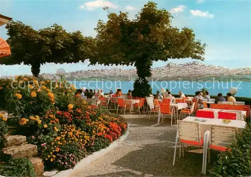 AK / Ansichtskarte  ueberlingen_Bodensee Kur- und Parkhotel St. Leonhard Terrasse ueberlingen Bodensee