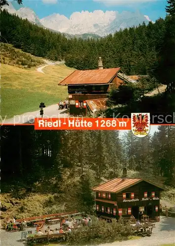 AK / Ansichtskarte 73838047 Ellmau_Elmau_Tirol_AT Alpengasthof Riedl Berghuette Kaisergebirge 