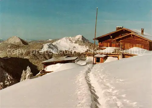 AK / Ansichtskarte  Kreuth_Bad Berggaststaette Hirschberghaus Winterpanorama Alpen Kreuth_Bad