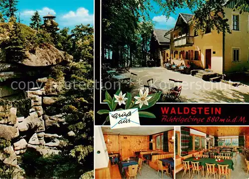 AK / Ansichtskarte  Waldstein_Fichtelgebirge Waldsteinhaus Gaststube Natur Felsen Aussichtspunkt Waldstein_Fichtelgebirge