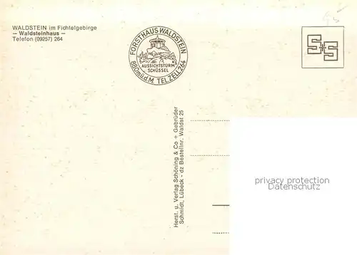 AK / Ansichtskarte  Waldstein_Fichtelgebirge Waldsteinhaus Gaststube Natur Felsen Aussichtspunkt Waldstein_Fichtelgebirge