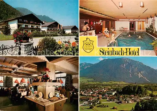 AK / Ansichtskarte 73838075 Ruhpolding Steinbach-Hotel Restaurant Hallenbad Panorama Bayerische Alpen
 Ruhpolding