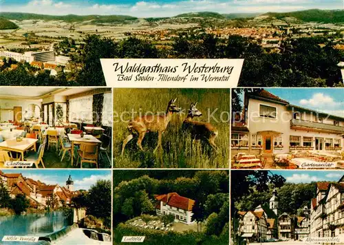AK / Ansichtskarte 73838081 Bad_Sooden-Allendorf Waldgasthaus Westerburg Panorama Werratal Wild Bad_Sooden-Allendorf