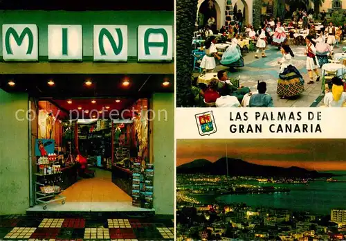 AK / Ansichtskarte  Las_Palmas_Gran_Canaria Mina Bazar Folklore Panorama Kuestenort Nachtaufnahme Las_Palmas_Gran_Canaria