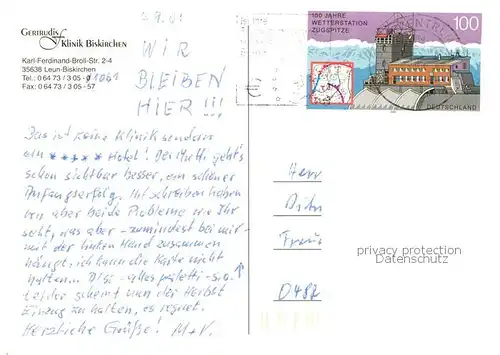 AK / Ansichtskarte 73838139 Biskirchen Gertrudis Klinik Biskirchen Biskirchen