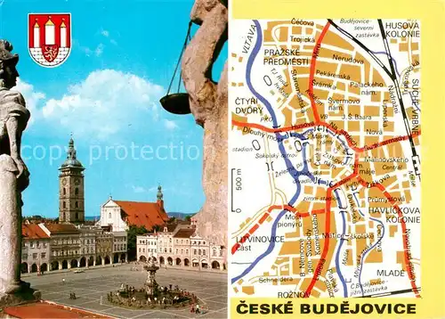 AK / Ansichtskarte  Ceske_Budejovice_Budweis_CZ Marktplatz Stadtplan 