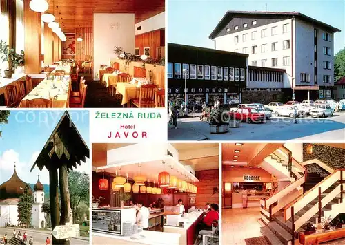 AK / Ansichtskarte 73838170 Zelezna_Ruda_Markt_Eisenstein_CZ Hotel Javor Kostelik v Zelezne Rude Snack bar Recepce 