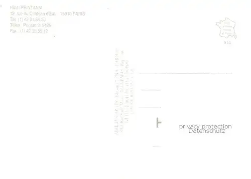 AK / Ansichtskarte  Paris_75 Hotel Printania Vue partielle 